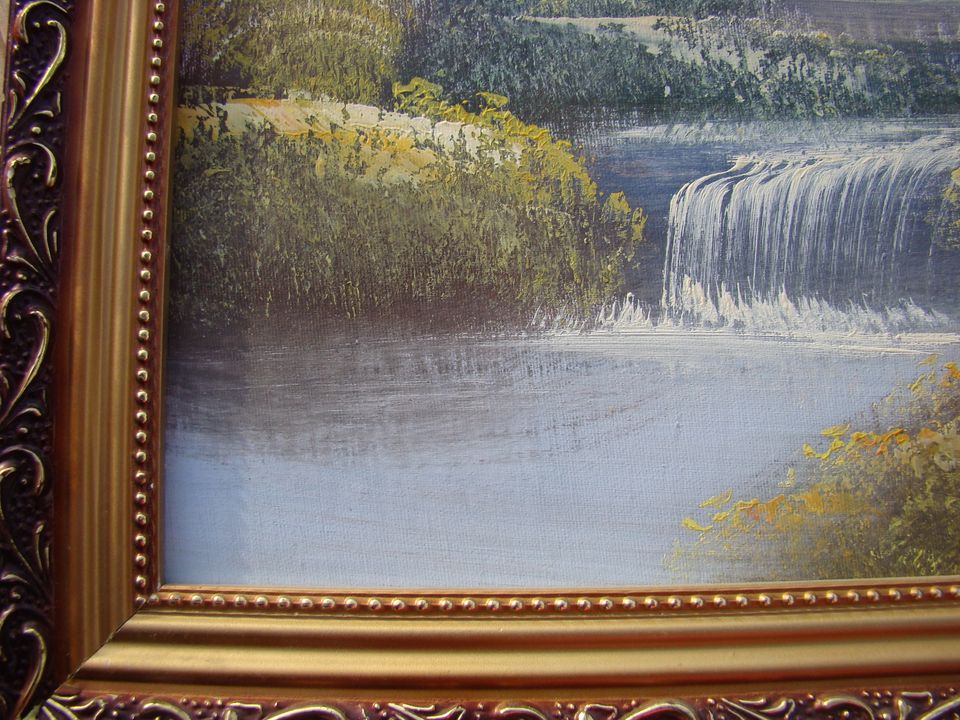 Gemälde Landschaftsbild mit Wasserfall in Langen (Hessen)