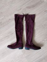 Weinrote Overknee-Stiefel Wildlederoptik Velour Gr. 37 Pimkie Bayern - Baunach Vorschau