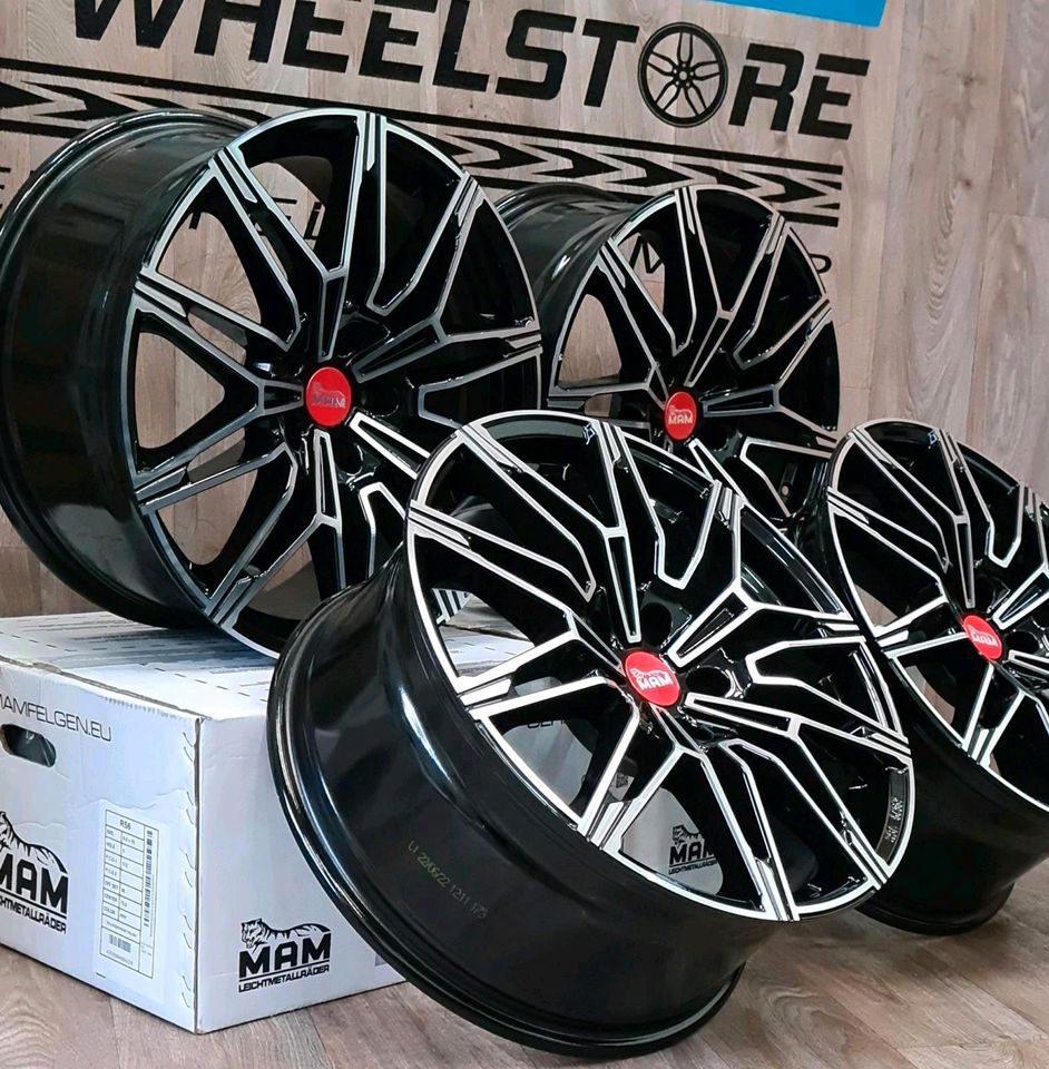 19 Zoll Alufelgen für BMW 1er 3er 4er 5er Z4 6er 7er Z3 E60 E6 X1 X2 X3 X4 F10 F11 G30 G31  MAM B3N 5x120 Felgen Audi A4 A5 A6 A7 A8 Q3 Q5 SQ5 VW Tiguan T-Roc Passat Arteon Skoda Kodiaq Superb Octavia in Lengede