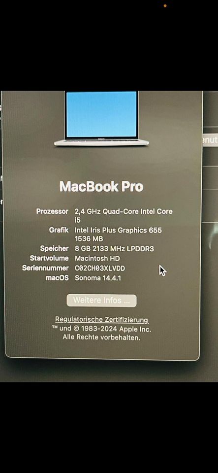 MAC BOOK PRO 13 (V: macOS 14.4.1) in Krefeld