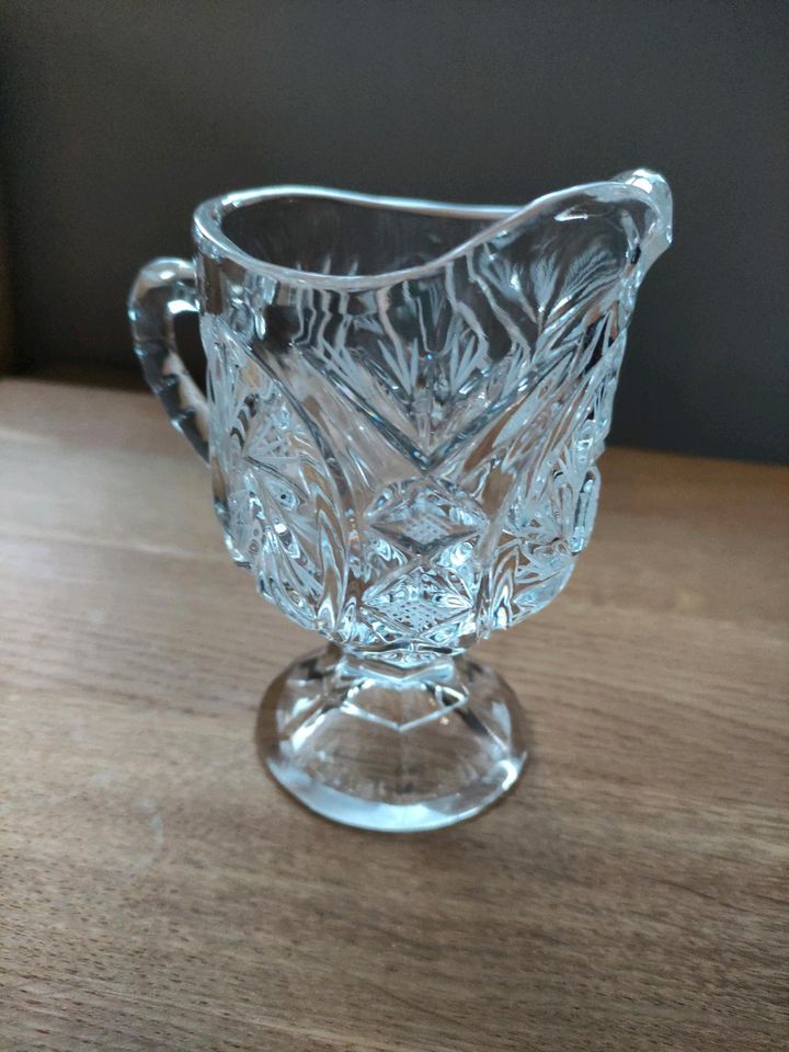 Milchkännchen, Sahnekännchen aus Kristallglas Vintage in Kupferzell