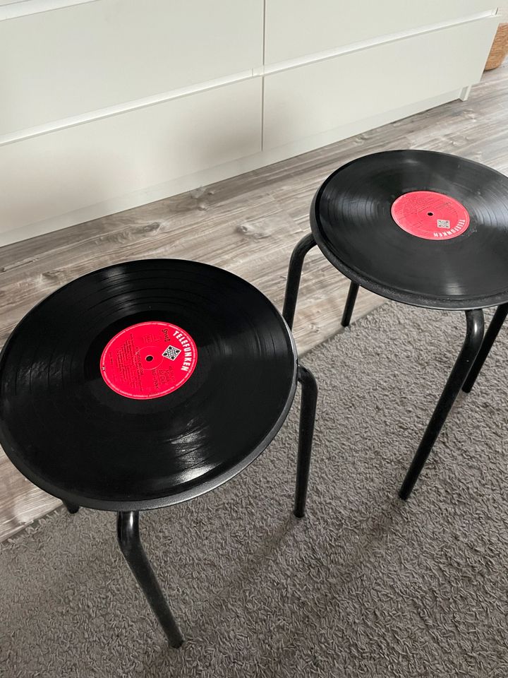 Schallplatten Tisch Beistelltisch schwarz Vinyl Deko DIY in Pfakofen