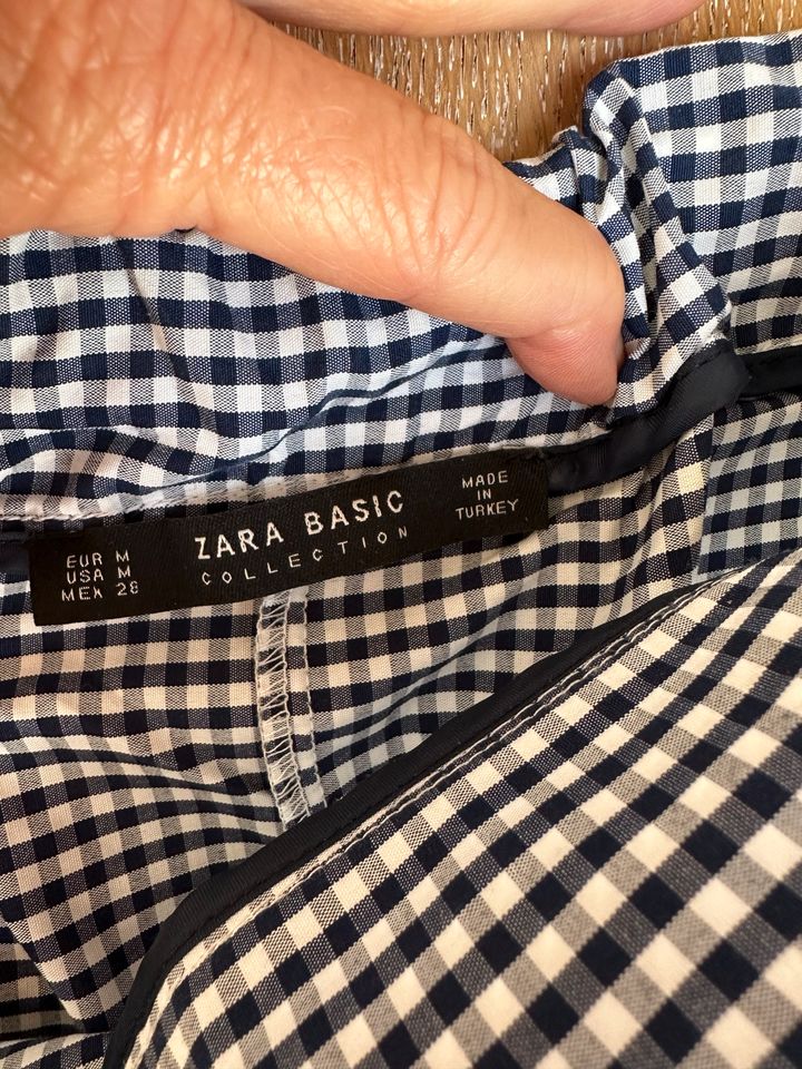 ZARA Sommer SET Top/Bluse+Hose Stickerei blau/weiß Karo M/38 in Köln