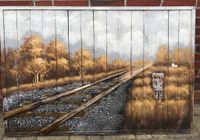Bild Wandbild Schienen Zug Bahngleise Holz/Metall 80 x 120 cm Niedersachsen - Wiesmoor Vorschau