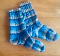 Stricksocken Kinder Blau gestreift Baden-Württemberg - Bad Rappenau Vorschau