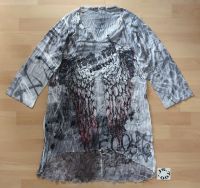 TREDY TUNIKA HALBARM SHIRT FLÜGEL ROCK PRINT STRASS GRAU M TOP ! Baden-Württemberg - Geislingen an der Steige Vorschau