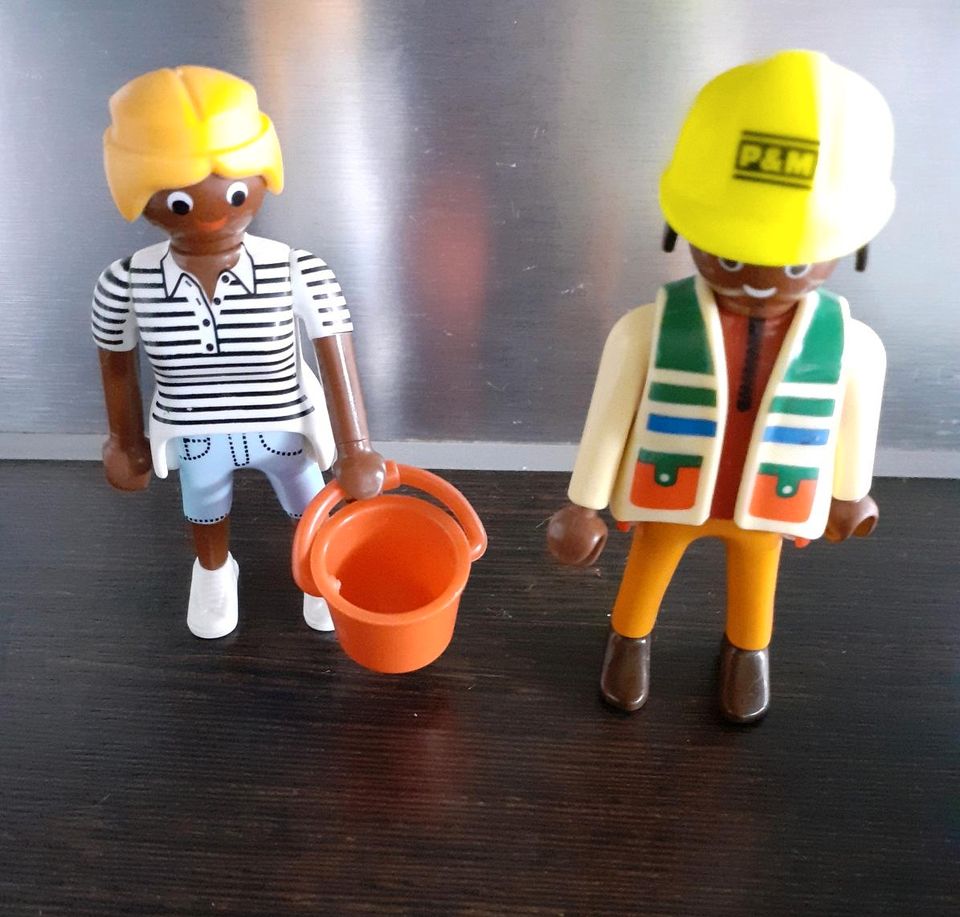 Playmobil Figur Bauarbeiter + Frau in Allmersbach