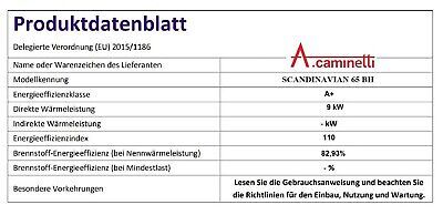 EEK A+ Panoramakaminofen SCANDINAVIAN 65 BH - 9kW in Bernsdorf