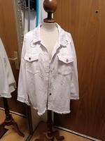 Jeans Jacke weiß mit Stickerei Gr L Oversitze 44-46-48 Bremen - Huchting Vorschau