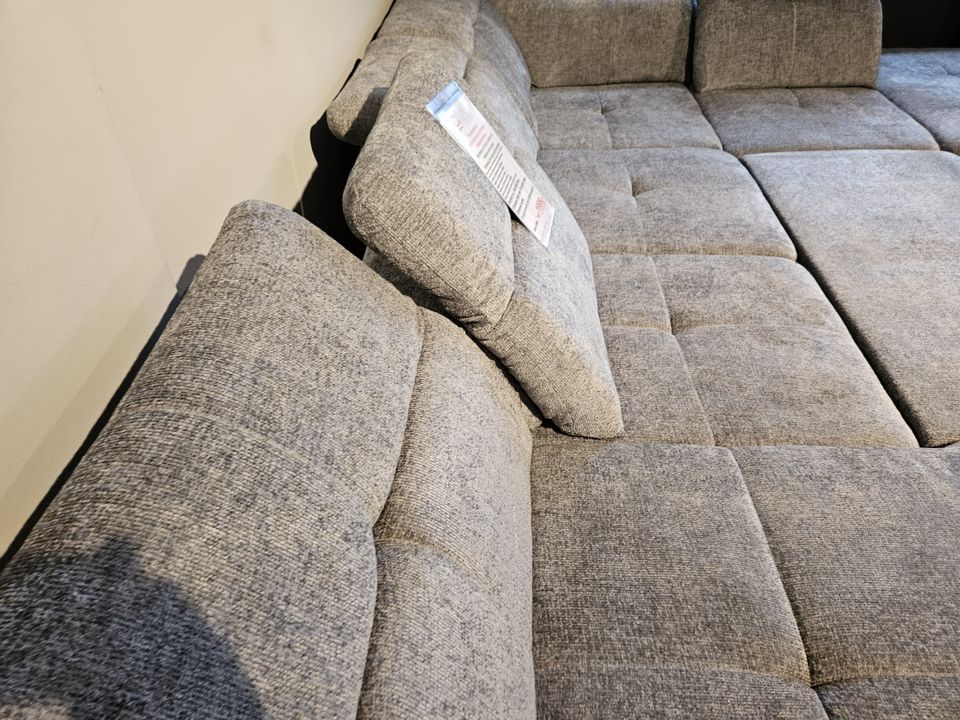 NEU XXL Wohnlandschaft Couch Bettfunktion + Kasten grau rechts li in Dinslaken