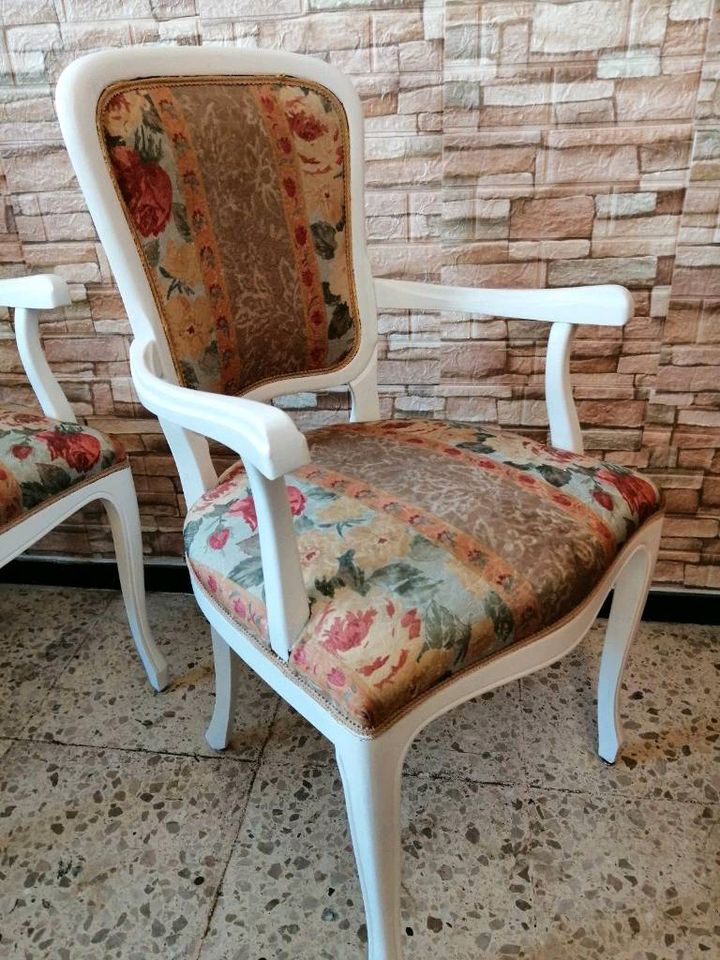 2 x Barock stil Stühle Sessel Shabby Armlehnstuhl je 70 € in Taunusstein