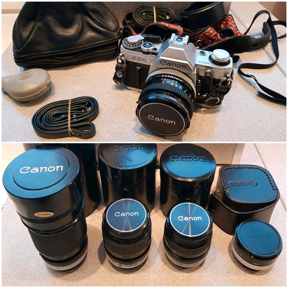 Canon AE-1 Kamera + Objektive Zubehör und Koffer in Schwelm