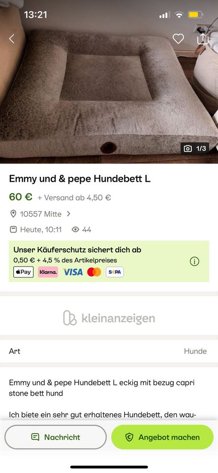 Emmy Pepe Hundebett in Schondorf am Ammersee