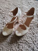 Hochzeitsschuhe Hochzeit weiße Pumps Peeptoes Tanzschuhe Größe 38 Bayern - Bischberg Vorschau