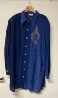 Bluse Langarm 52 Doris Streich blau Gold Muster Cupro Hessen - Rodgau Vorschau