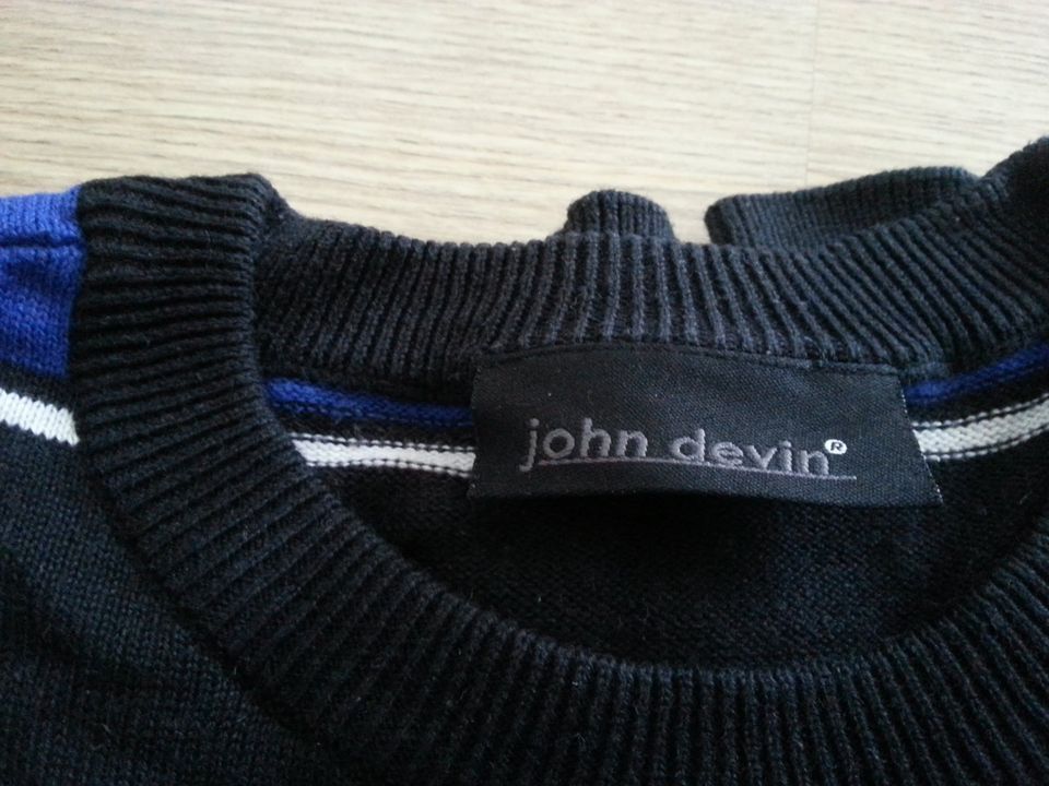 Pullover • john devin • blau/ weiß gestreift • Größe S in Ering