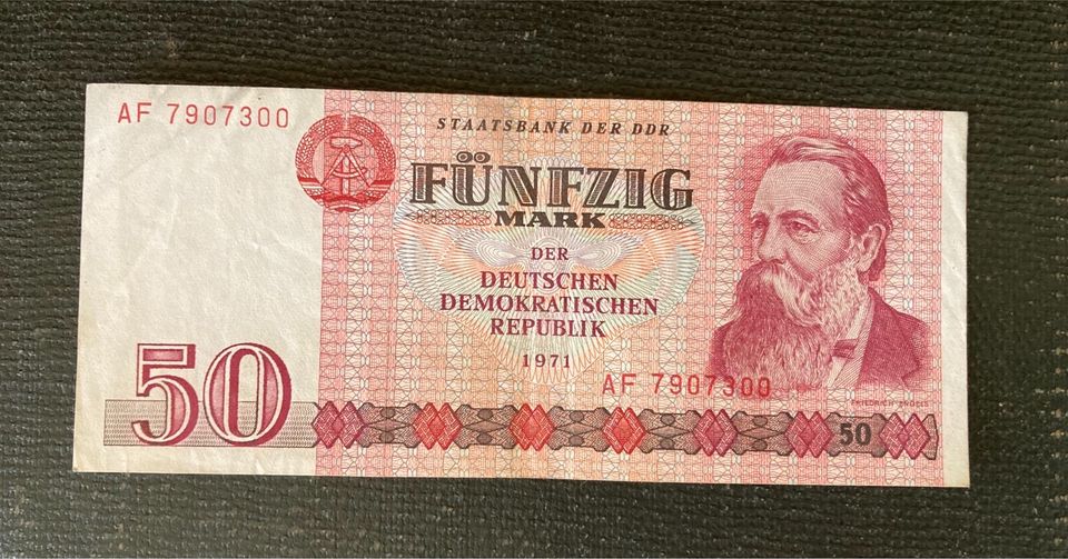 DDR Geldschein 50 Mark Ostmark Ostgeld Geld 1971 Original 1a in Erfurt