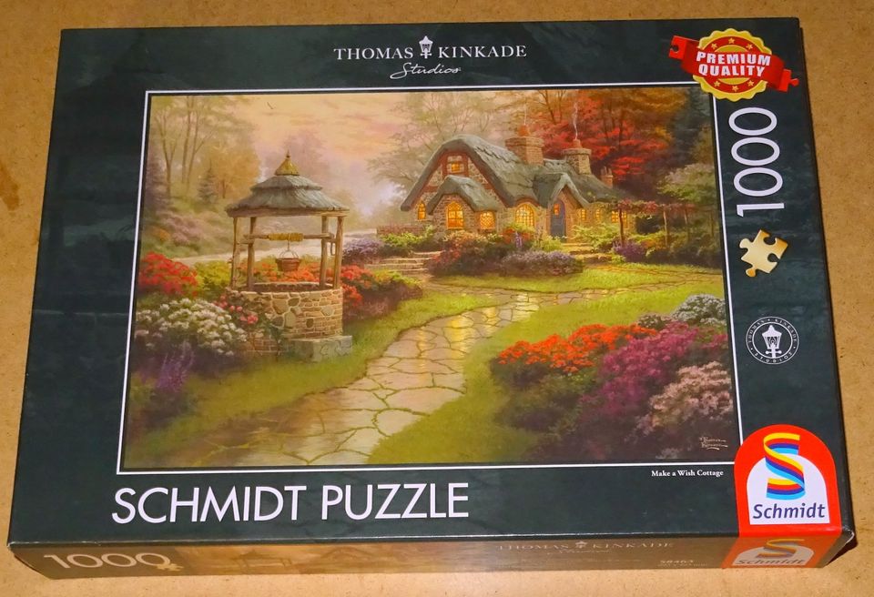 Schmidt Puzzle 1000 Teile Thomas Kinkade Haus mit Brunnen in Kaufbeuren