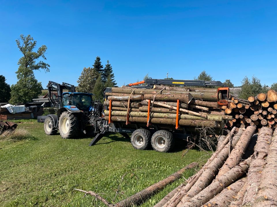 Holztransport#Rundholz#Forstanhänger in Pausa/Vogtland