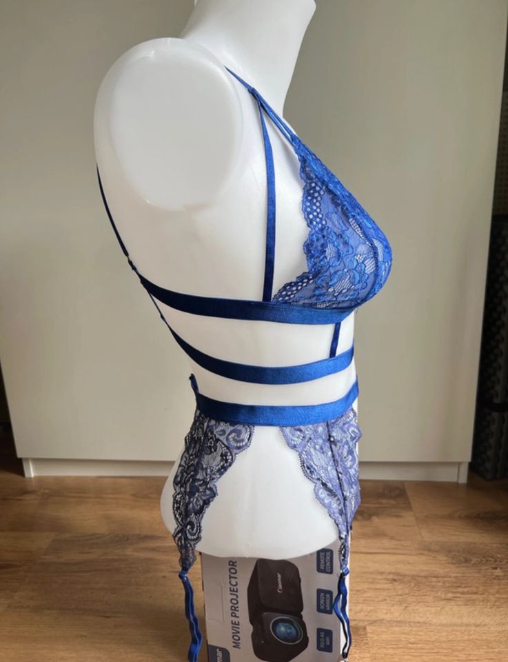 3er Dessous Set Größe XS/S blau Lingerie mit Spitze sexy in Berlin