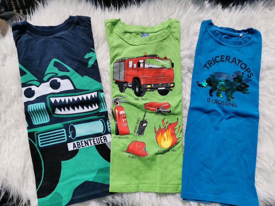 Jungen Tshirt Sommer Paket 122 *neu* Dino Feuerwehr Monstertruck in Heilbad Heiligenstadt