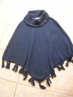 Strickponcho Poncho Stola  Fransen dunkelblau Umhang Baden-Württemberg - Ispringen Vorschau