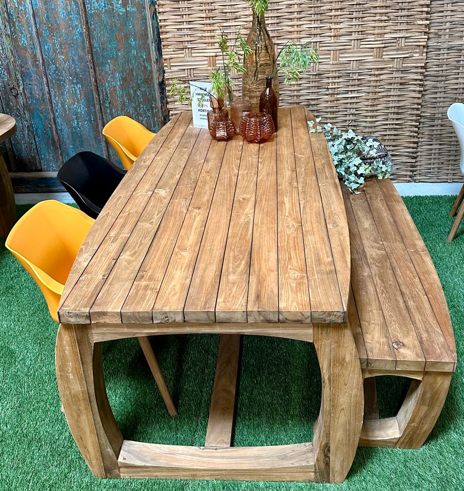 250 cm Gartentisch Teakholz NEU Teak Holz Massiv Gartenmöbel Garten Möbel Echtholz Tisch Outdoor Table Tuin Braun Oval Recheckig in Wermelskirchen