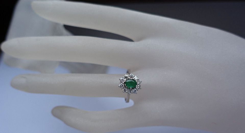 Luxus Diamant Ring 14Kt 585 Gold Brillant Smaragd Brillanten 8399 in Lichtenberg (Oberfranken)
