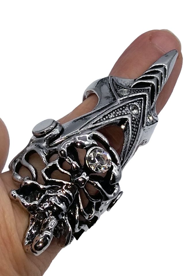 Gliederring ☠ Skorpion☠ Altsilber ☠ Gothic Ring ☠ Modeschmuck in Leipzig