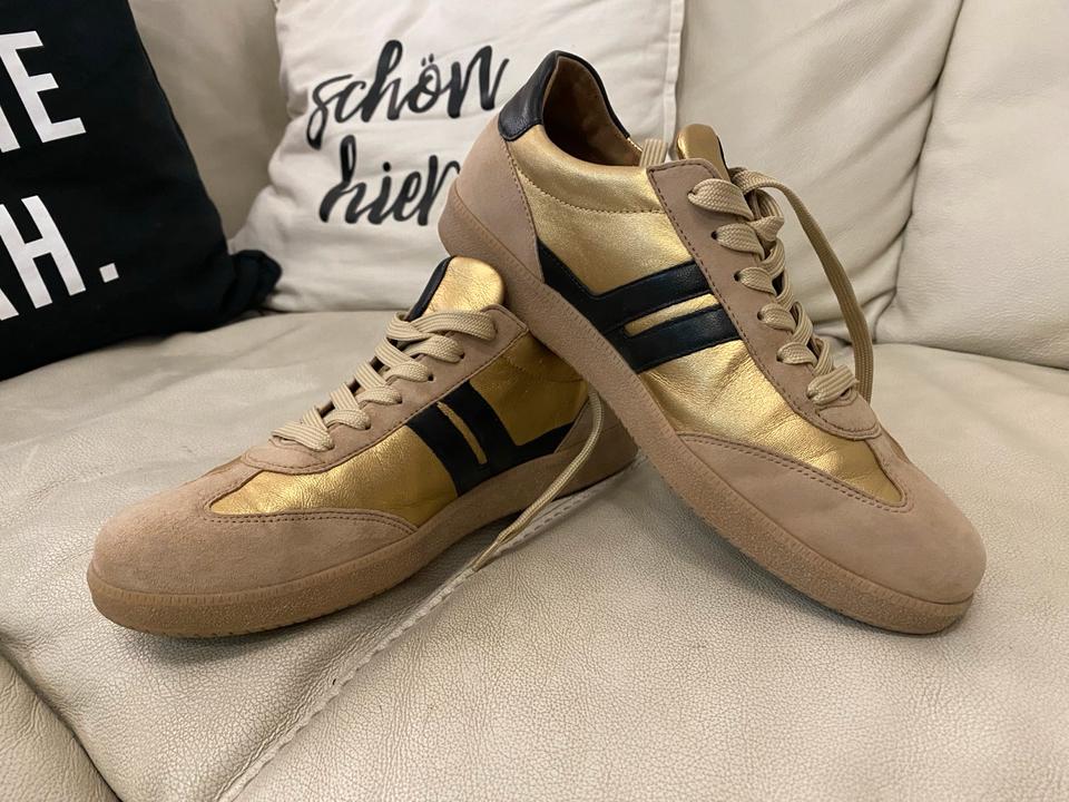 Gabor Damen Sneakers Gold/schwarz/beige aktuelle Kollektion in St. Leon-Rot