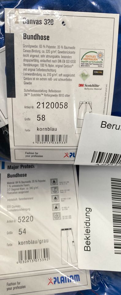 208 Stk. Arbeitsbekleidung Berufsbekleidung Mix Hosen Jacken Overalls u.a., Restposten kaufen Sonderposten Großhandel in Tanna