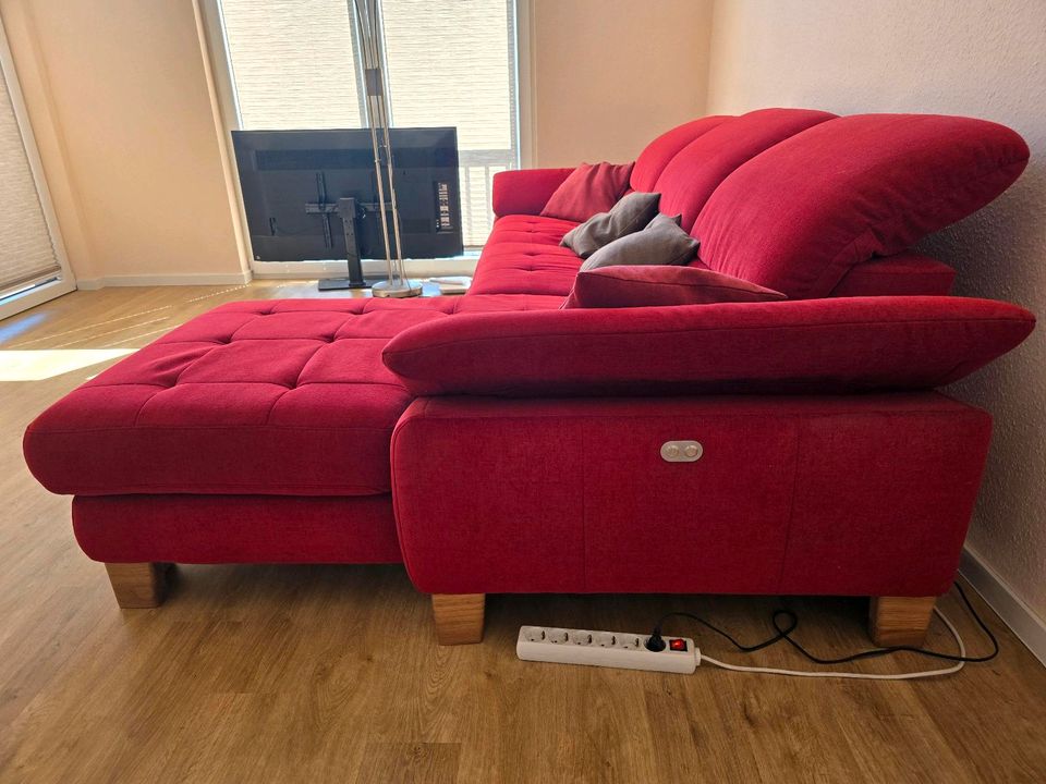 rote Couch Sofa Polstergarnitur verstellbar in Hennigsdorf