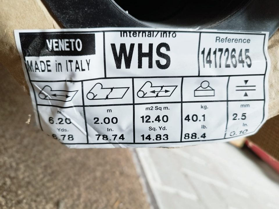 Linoleumbodenbelag, aus Italien, original verpackt in Zeppernick