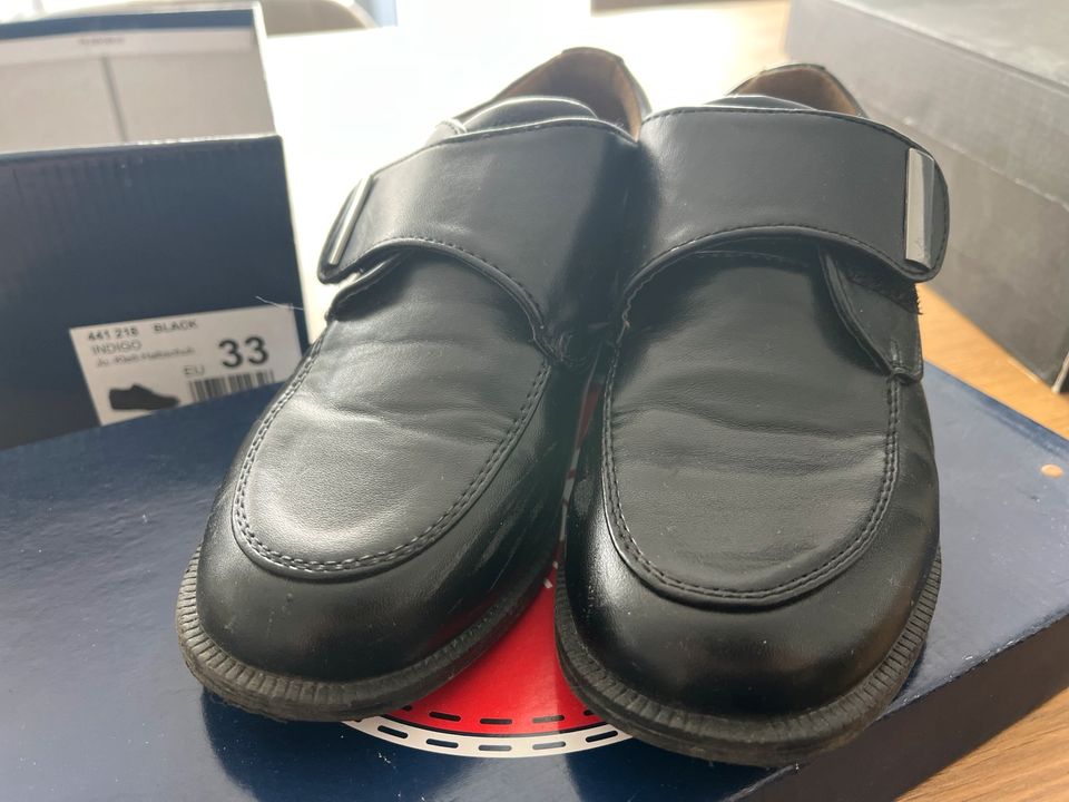 Jungen Halbschuh Schwarz, Klett, Kommunion Gr. 33 in Übach-Palenberg