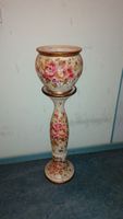 große Vase - Gefäß auf Sockel - Floral Design Goldrand - Vintage Hannover - Mitte Vorschau