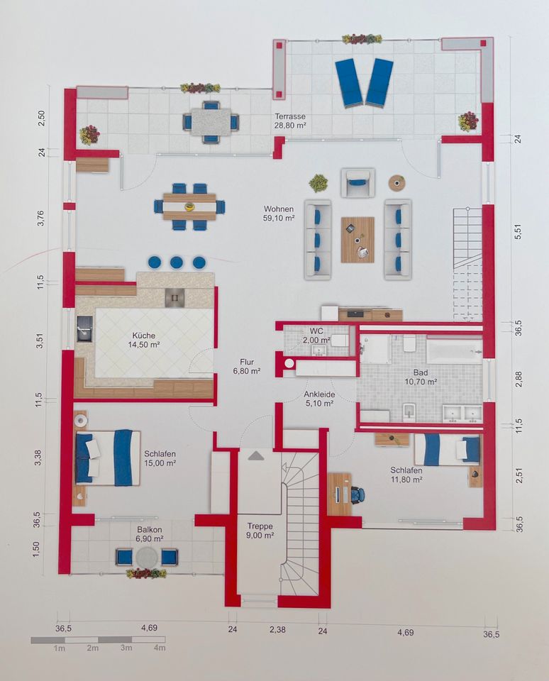 Exklusive Penthouse Wohnung mit Loft Atelier am Saarbrücker Triller in Saarbrücken