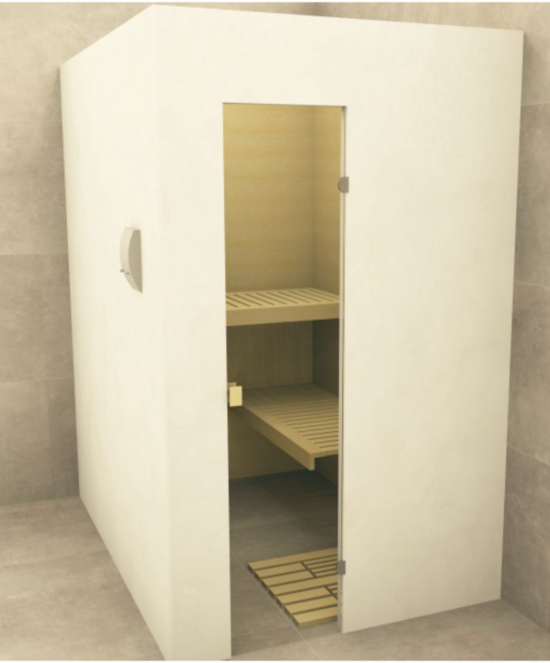 Sauna aus Ausstellungsraum (nie benutzt) mit Hinterwandofen in Großbettlingen