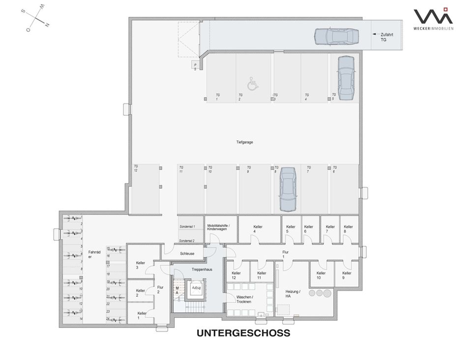 NEUBAU innovativ & komfortabel in Citylage – schicke Obergeschosswohnung mit großem Südwestbalkon in Warendorf