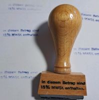 STEMPEL MWSt 15% 16% sowie Blanko zum Selbsteintragen Bayern - Grassau Vorschau