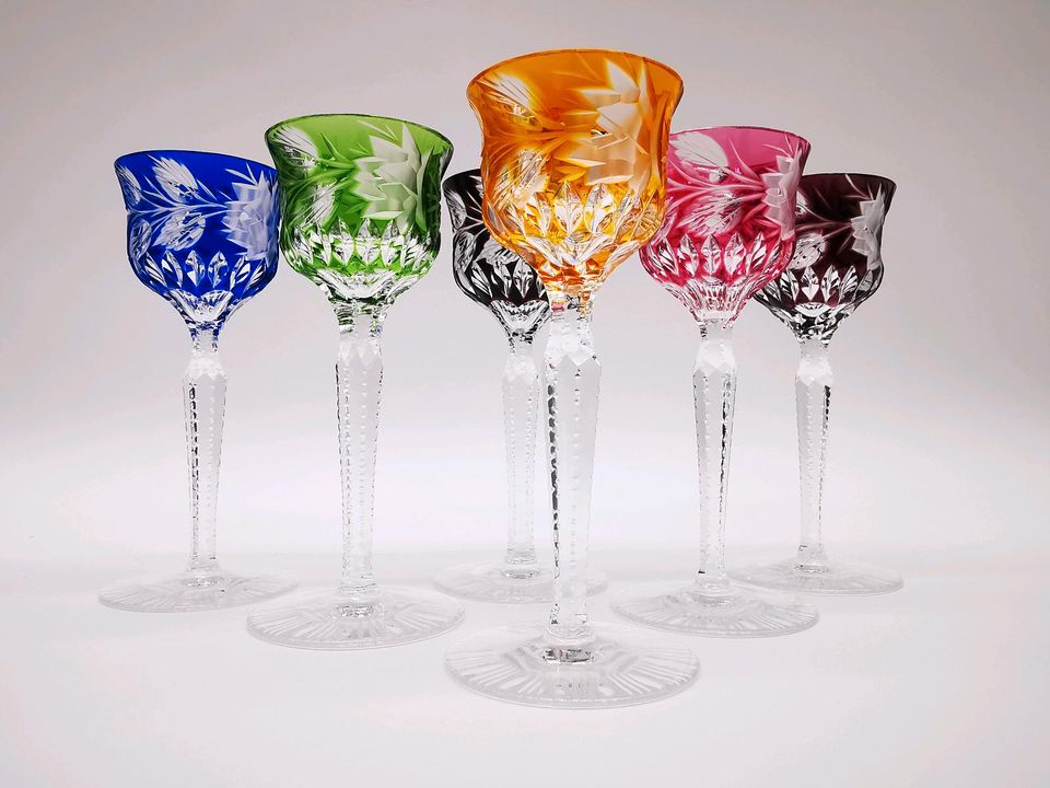 Selten 6x Römer-gläser bunt geschliffen Likörgläser Schnaps-glas in Herne