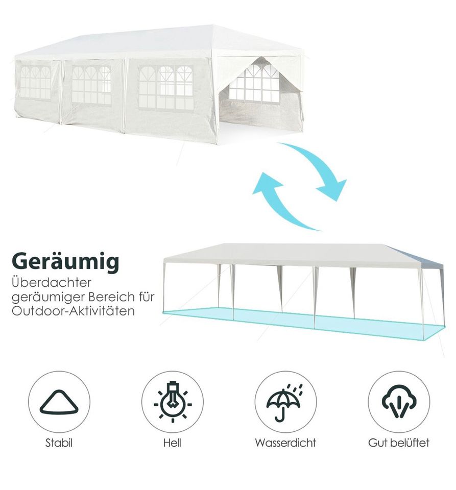 Gartenpavillon 3x9m Partyzelt Gartenzelt UV-Schutz Zelt in Bebra