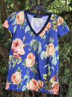 Hallhuber Top Gr. L, blau - Florales Muster, 100 % Baumwolle TOP Baden-Württemberg - Nußloch Vorschau