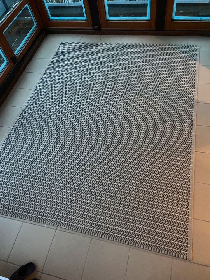 Teppich Lobbäk von Ikea, beige-blau in Neu-Anspach