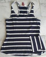 H&M Damen Mädchen blau-weißes Top Gr. 34 XS Frankfurt am Main - Nieder-Erlenbach Vorschau