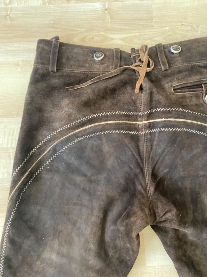 Kniebundlederhose Wildbock rehbraun Dreiviertel Lederhose  Gr. 25 in München