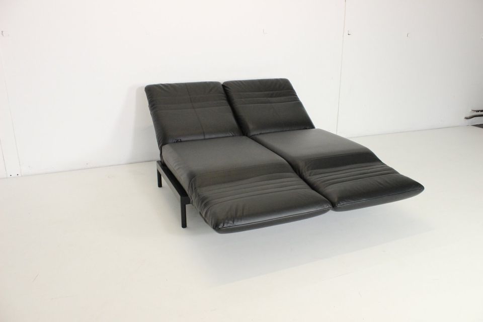 Rolf Benz Plura All Black Edition Leder Sofa Couch Funktion Liege in Höchst im Odenwald