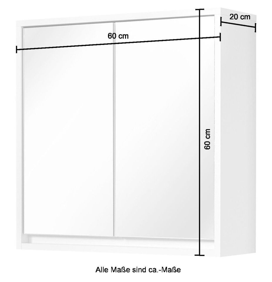 welltime Spiegelschrank Santori 2-türig 60x60x20cm weiß B14843706 in Borchen