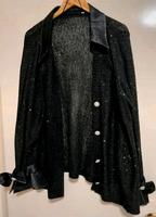 Festliche Strickjacke mit Satin und Strass, schwarz, Gr. 48 Sachsen - Lommatzsch Vorschau