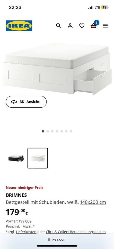 IKEA Brimnes Schubladen Bett + Lattenrost - bis Samstag 18.5!! in Augsburg