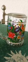 Glas Krug mit Blumen Motiv und Zinndeckel Frankfurt am Main - Nieder-Eschbach Vorschau